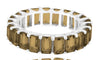 5.55CT AAA SMOKY TOPAZ 14K WHITE GOLD EMERALD CUT SHARED PRONG ETERNITY FUN RING