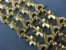 ANTIQUE WIDE 18KT YELLOW GOLD 3D MULTI ROW HANDCRAFTED FLORAL BRACELET #32312