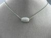 ESTATE 1.30CT DIAMOND 14K WHITE GOLD LOVE BARREL OVAL FLOATING PENDANT E/F 25556