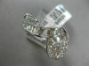 ESTATE 1.85CT DIAMOND 18KT WHITE GOLD MILGRAIN CRISS CROSS MUSICAL NOTE FUN RING