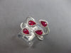 WIDE 1.39CT DIAMOND & AAA RUBY 14KT WHITE GOLD PEAR SHAPE & ROUND FUN LOVE RING