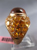 ESTATE LARGE 13.50CT AAA CITRINE 14KT ROSE GOLD 3D CLASSIC DOME SHAPE FUN RING