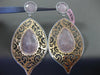 ESTATE LARGE 2.20CT DIAMOND & AVENTURINE 14K WHITE & ROSE GOLD FILIGREE EARRINGS