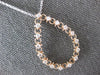 .48CT DIAMOND 14KT WHITE & ROSE GOLD FILIGREE OPEN TEAR DROP LOVE FUN PENDANT