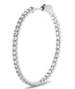 ESTATE 1.50CT DIAMOND 14K WHITE GOLD 3D CLASSIC INSIDE OUT HOOP HANGING EARRINGS