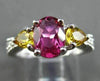 1.95CT DIAMOND & AAA SAPPHIRE & RUBALITE 18K WHITE GOLD 3D ENGAGEMENT RING 27634