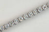 ESTATE 3.0CT DIAMOND 14KT WHITE GOLD 3D ROUND TRIANGULAR CLASSIC TENNIS BRACELET