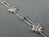 ESTATE .20CT DIAMOND 14K WHITE GOLD DOUBLE LINK FLOWER FLORAL BRACELET#19801