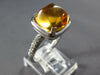 ESTATE LARGE 6.53CT DIAMOND & AAA CITRINE 14K WHITE GOLD SQUARE PYRAMID FUN RING