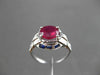 ANTIQUE WIDE 2.37CTW AAA RUBY & SAPPHIRE 14KT WHITE GOLD ENGAGEMENT RING #22129
