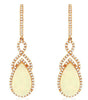 4.9CT DIAMOND & AAA OPAL 14K WHITE GOLD PEAR SHAPE & ROUND LOVE HANGING EARRINGS
