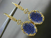 ESTATE LARGE 2.26CT DIAMOND & SAPPHIRE 18K YELLOW GOLD 3D OVAL FILIGREE EARRINGS