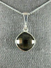 ESTATE 3.60CT AAA SMOKEY TOPAZ 14KT WHITE GOLD 3D CLASSIC BEZEL CUSHION PENDANT