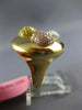 LARGE 1.10CT WHITE CANARY & PINK DIAMOND 18K YELLOW GOLD MULTI CIRCULAR FUN RING