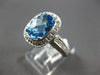 LARGE 3.49CT DIAMOND & AAA BLUE TOPAZ 14KT WHITE GOLD FILIGREE ENGAGEMENT RING