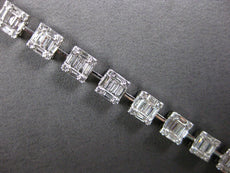 3.90CT DIAMOND 18KT WHITE GOLD 3D ROUND & BAGUETTE MULTI SQUARE TENNIS BRACELET