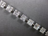 3.90CT DIAMOND 18KT WHITE GOLD 3D ROUND & BAGUETTE MULTI SQUARE TENNIS BRACELET