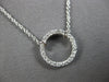 ESTATE .10CT DIAMOND 18KT WHITE GOLD 3D CLASSIC CIRCLE OF LIFE LOVE NECKLACE