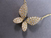 LARGE .56CT WHITE & BLACK DIAMOND 14KT YELLOW GOLD 3D BUTTERFLY LOVE LNECKLACE