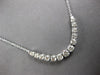 EXTRA LARGE 3CT DIAMOND 14KT WHITE GOLD 3D GRADUATING V SHAPE BAR LOVE NECKLACE