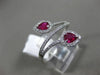 ESTATE WIDE .72CT DIAMOND & AAA RUBY 18KT WHITE GOLD 3D CLASSIC DOUBLE LEAF RING