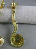ESTATE 6.65CTW DIAMOND ROUND CITRINE 18K YELLOW GOLD HANGING EARRINGS 50MM #2313
