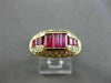 ANTIQUE WIDE 2.3CT DIAMOND & RUBY 18K YELLOW GOLD PAST PRESENT FUTURE RING 22031