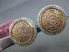 ESTATE LARGE 1.35CT WHITE & PINK DIAMOND 18KT ROSE GOLD CLUSTER CLIP ON EARRINGS