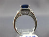 ESTATE LARGE 4.12CT DIAMOND & AAA SAPPHIRE 14KT WHITE GOLD HALO ENGAGEMENT RING