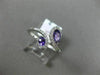 ESTATE WIDE .71CT DIAMOND & AAA OVAL AMETHYST 14KT WHITE GOLD 3D SNAKE LOVE RING