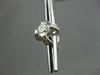 ESTATE 1.10CT DIAMOND 18KT WHITE GOLD SOLITAIRE FLOATING FLOWER EARRINGS #2409
