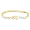 ESTATE 7.0CT DIAMOND 14KT YELLOW GOLD 3D CLASSIC ROUND TENNIS BRACELET