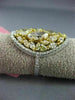 ESTATE LARGE 4.13CT WHITE & FANCY YELLOW DIAMOND 18KT GOLD 3D OVAL CLUSTER RING