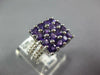 ESTATE LARGE 3.32CT DIAMOND & AAA AMETHYST 14KT WHITE GOLD 3D SQUARE FUN RING