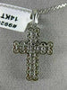 ESTATE LARGE .70CT DIAMOND 14KT WHITE GOLD CLASSIC FLORAL CROSS PENDANT #9926