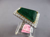 EXTRA LARGE 9.59CT DIAMOND & AAA EMERALD 18K 2 TONE GOLD 3D HALO ENGAGEMENT RING