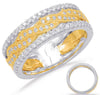 WIDE .47CT DIAMOND 14KT 2 TONE GOLD 3D MULTI ROW SEMI ETERNITY ANNIVERSARY RING