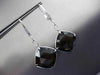 ANTIQUE LARGE 20.14CTW DIAMOND & SMOKY TOPAZ 18K WHITE GOLD 3D HANGING EARRINGS