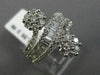 ESTATE LARGE 2.55CT ROUND & BAGUETTE DIAMOND 18KT WHITE GOLD DOUBLE FLOWER RING
