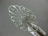 ESTATE LARGE .36CT ROUND DIAMOND 14KT WHITE GOLD OPEN FILIGREE FLOWER LOVE RING