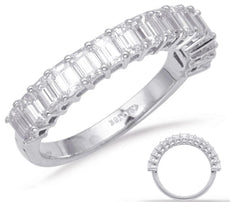 1.70CT DIAMOND 14K WHITE GOLD EMERALD CUT CLASSIC SHARED PRONG ANNIVERSARY RING