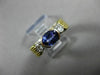 ESTATE 1.06CT DIAMOND & TANZANITE 14K 2TONE GOLD SEMI BEZEL ENGAGEMENT RING 2622