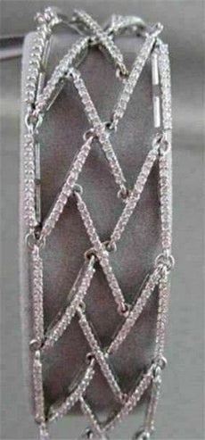 ANTIQUE WIDE 3.45CTW FILIGREE 14KT DIAMOND ZIGZAG BRACELET BEAUTIFUL!!!!!!!!!!