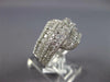 WIDE 1.78CT DIAMOND 18KT WHITE GOLD 3D MULTI ROW DOUBLE SWIRL ANNIVERSARY RING