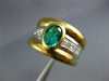 LARGE 1.45CT DIAMOND & AAA EMERALD 18KT 2 TONE GOLD ASSCHER OVAL ENGAGEMENT RING