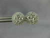 ESTATE LARGE .66CT DIAMOND 18K WHITE GOLD 3D CIRCULAR CLUSTER HALO STUD EARRINGS