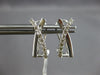 ESTATE .38CT DIAMOND 14KT WHITE GOLD 3D CRISS CROSS X CLIP ON HANGING EARRINGS