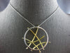 EXTRA LARGE 1.28CT DIAMOND 14K 2 TONE GOLD CIRCULAR CRISS CROSS FLOATING PENDANT
