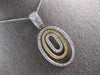 LARGE 1.26CT DIAMOND 18KT 2 TONE GOLD 3D OVAL ENHANCER FLOATING PENDANT #27226