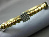 ESTATE .30CT DIAMOND 14KT TWO TONE GOLD 3D SQUARE FLEXIBLE ROPE BANGLE BRACELET